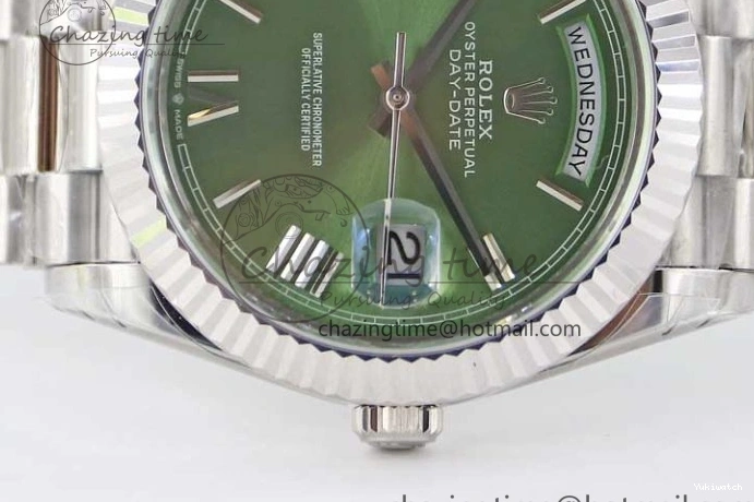 SS 904L Steel 40mm Roman Day Edition Best on 1:1 TWF Green A2836 SS Dial Date Bracelet 0123